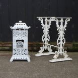 A white painted cast iron table base, 51cm,