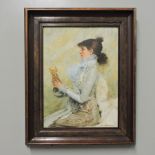 Paul Musin, Lady in white, signed, oil on canvas,