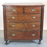 A 19th century mahogany bow front chest of drawers,