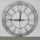 A metal wall clock,