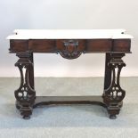 A Victorian carved mahogany marble top console table,