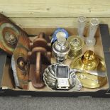 A collection of items, to include silver items, a Bretby vase,