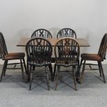 An oak refectory table, 122 x 68cm,