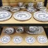 Two shelves of Mason's Old Chelsea and Staffordshire Yuan pattern tea and dinner wares