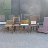 A collection of ten various antique chairs