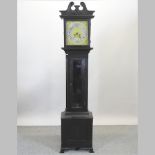 An early 20th century American Newhaven longcase clock, with a brass dial,