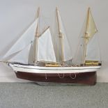 An early 20th century wooden pond yacht,