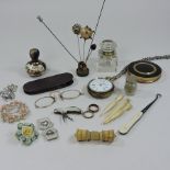 A collection of items to include costume jewellery, hatpins,