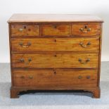 A 19th century mahogany chest of drawers, on bracket feet,