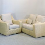 A modern wicker sofa, 150cm,