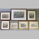 A collection of Victorian boat racing prints, largest 58 x 77cm,