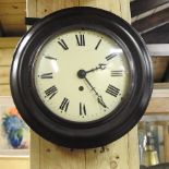 A Victorian style fusee wall clock,