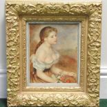Continental school, 20th century, portrait of a girl, oil on canvas, 23 x 19cm,