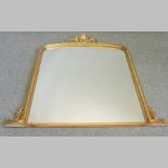 A Victorian style gilt framed overmantel mirror,