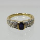 An 18 carat gold sapphire ring,