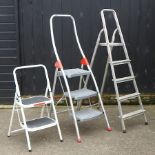 An aluminium step ladder, 155cm high,
