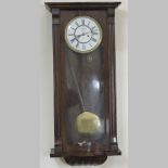A 19th century Vienna style regulator wall clock,