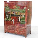 A modern Chinese lacquered cabinet,
