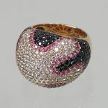 A large bespoke 18 carat rose gold dome set ring,