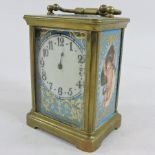 A Sevres style carriage clock,