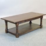 An oak coffee table,