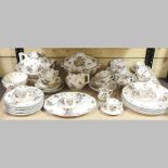 A Royal Doulton Old Leeds Sprays pattern part tea and dinner service