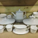 A Royal Doulton Platinum Concord pattern tea and dinner service