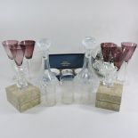 A collection of glassware, to include decanters,