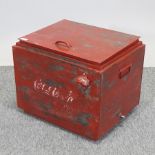 A painted metal Coca-Cola advertising cool box,