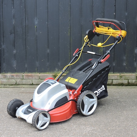 A Cobra electric self-propelled lawn mower
