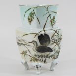 A 20th century Japanese vase, decorated with birds and foliage,