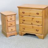 A pine chest of drawers, 69cm,