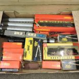 A collection of toy train accessories