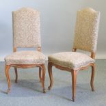 A set of six French floral upholstered high back dining chairs