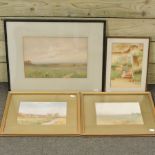 Alfred Montague Rivers, four various watercolours, all signed,