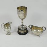 An early 20th century silver trophy cup, London 1908,