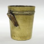 A 19th century continental gilt beaker, mounted with a locust,