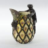 A 19th century Castle Hedingham cream glazed pottery jug,