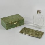 An early 20th century silver mounted glass flask, 15cm high,