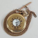 A 9 carat gold half hunter pocket watch, by J W Benson, London, no.