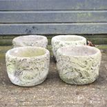 A pair of reconstituted stone planters, 30cm,