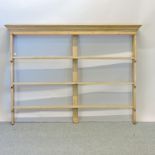 An antique pine open plate rack,