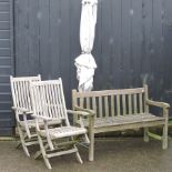 A teak garden bench, 122cm,