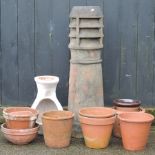 A terracotta chimney pot,