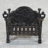 A cast iron fire grate,