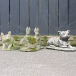 A collection of five various garden animals,