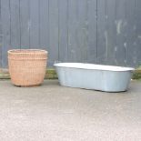 A galvanised bath, 135cm,