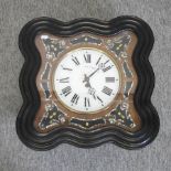 A 19th century French ebonised wall clock,