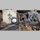 A collection of mainly 19th century clock parts to include cases,