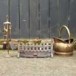 A Victorian brass coal scuttle,